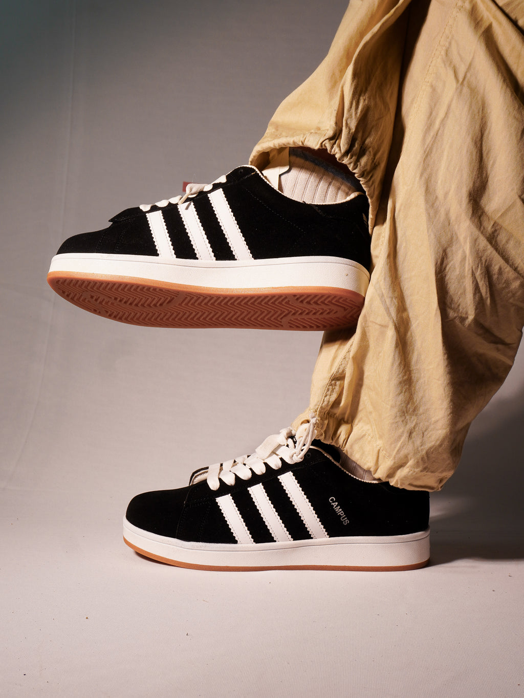 Campus Black White Gum Suede Edition